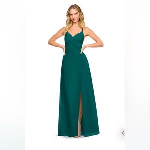 Azazie, size 8 dress in peacock color.